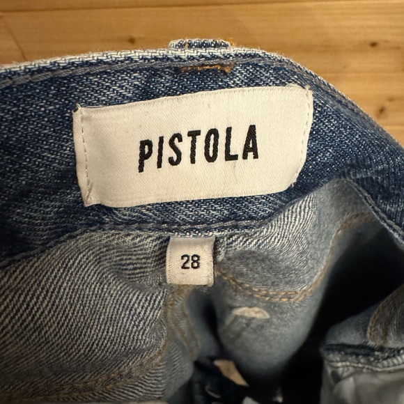 Pistola 28/6 High Rise Cassie Distressed Raw Edge Hem Hemp Cotton Blend Jeans - Picture 13 of 14